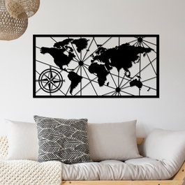 Wallity World Map Large 2 Negro